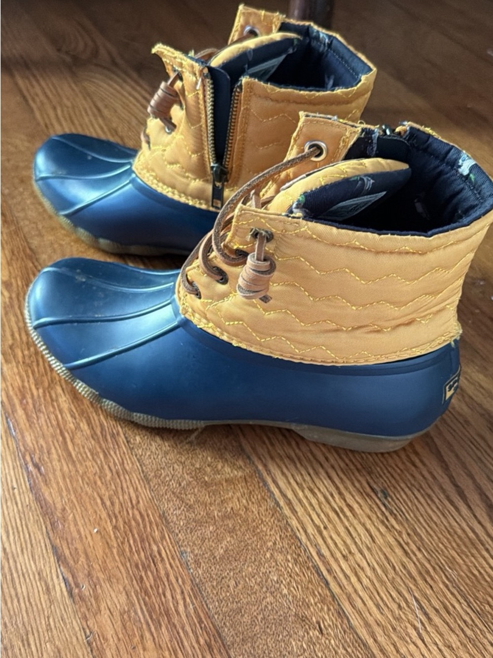 Women’s Waterproof Duck Boots - Navy and Yellow
